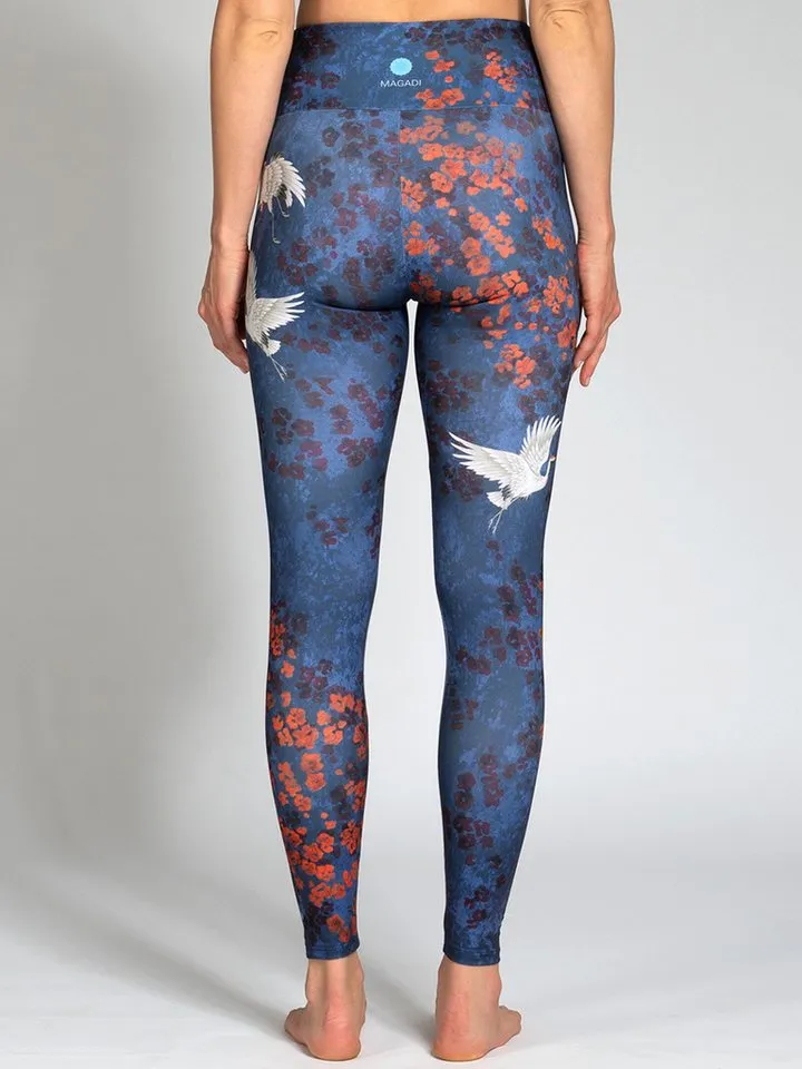 Magadi Magadi Leggings Happy Birds aus Komfort-Stretch mit Tasche, Blau|bunt, – Produktbild 4 von 5