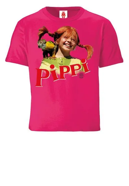 LOGOSH!RT LOGOSH!RT - Pippi Langstrumpf & Herr Nilsson - Bio T-Shirt - Kinder, Pink, – Produktbild 2 von 4