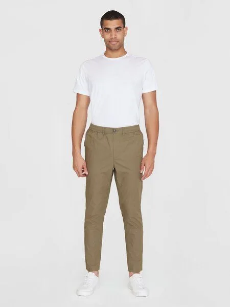 KnowledgeCotton Apparel KnowledgeCotton Apparel TIM Bio-Baumwollhose GOTS/Vegan, Grün (burned) olive, – Produktbild 1 von 3