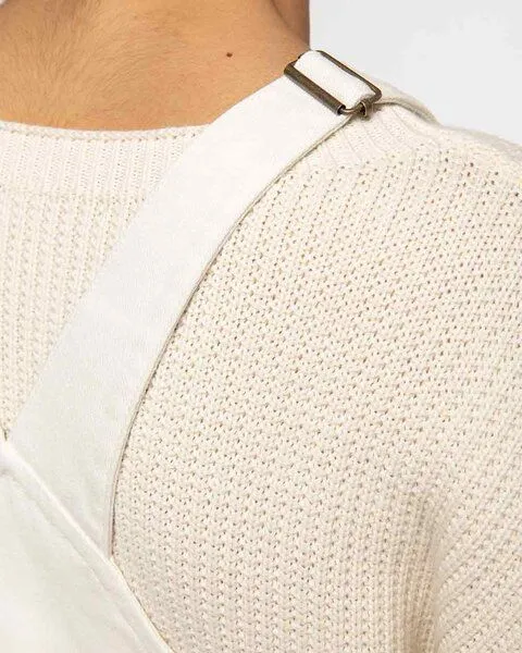 YTWOO YTWOO Nachhaltiges Damen Latzkleid aus Bio-Baumwolle mit recycelten Knöpfen und Reißverschluss, Vintage weiß, – Produktbild 4 von 4