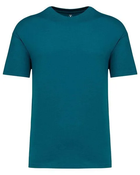 YTWOO YTWOO Unisex-T-Shirt mit hängenden Schultern aus 100% Bio-Baumwolle, Grünblau, – Produktbild 1 von 4