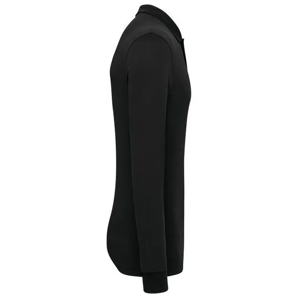 YTWOO YTWOO Herren Piqué-Polo Langarm, Schwarz, – Produktbild 3 von 3