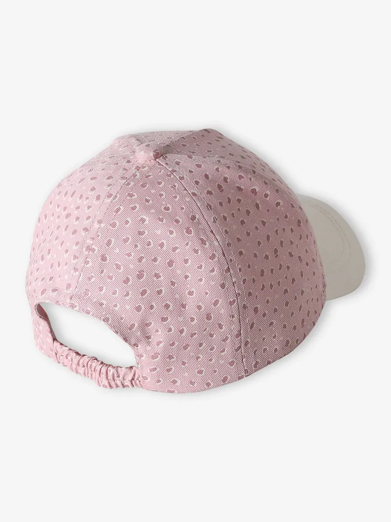 Vertbaudet Baby Baumwollcap Leo-Print und mit Schriftzug Happy Team, Rosa, – Produktbild 3 von 3
