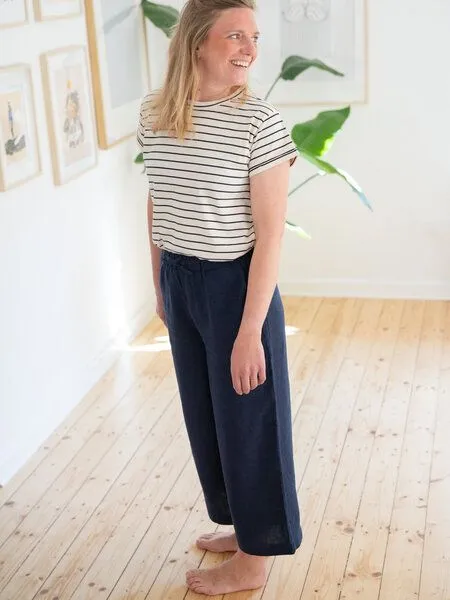 FUXBAU FUXBAU Frauen Leinenhose, Navy, – Produktbild 2 von 4