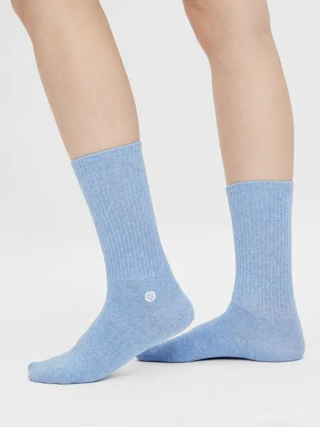 Natural Vibes Bunte Tennissocken | Bio GOTS | Rot | Blau | Grün | Hellblau | Natural Vibes Originals | Socken | Herren Damen, Hellblau, – Produktbild 2 von 2