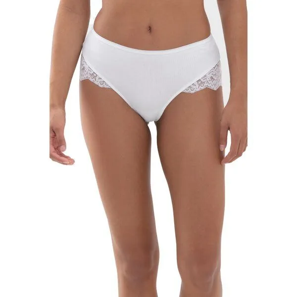 mey Mey Damen Taillenslip Organic mit Spitze Bio-Baumwolle, Weiss, – Produktbild 1 von 2