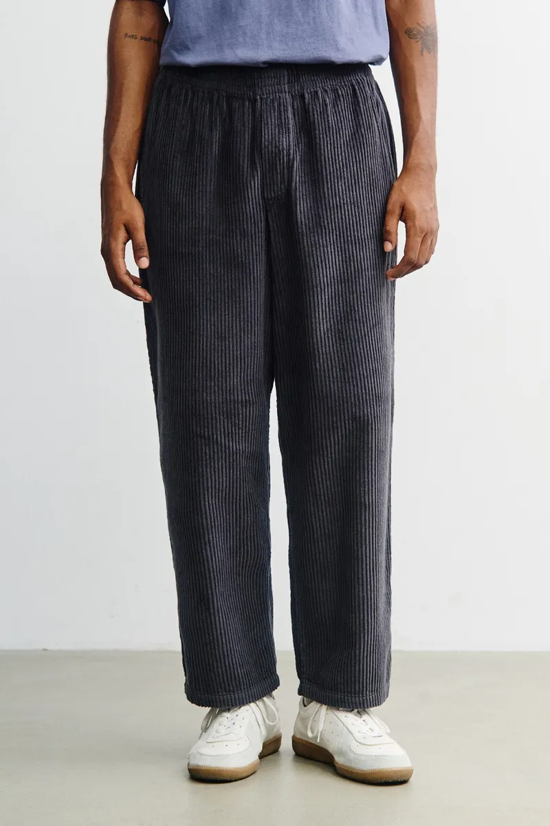 Rotholz Rotholz Herren vegan Hose Mit Weitem Bein Aus Cord Anthrazit, Grau, – Produktbild 2 von 2