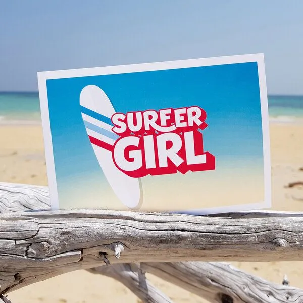 Bow & Hummingbird Bow & Hummingbird Postkarte Surfer Girl – Produktbild 3 von 3