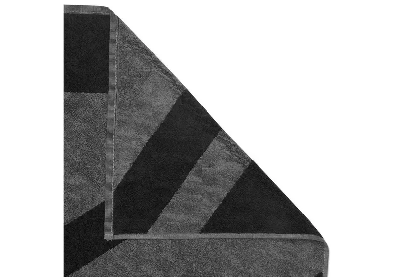 BVB Handtuch BVB Duschtuch grau/schwarz 70x140 cm, Baumwolle (Packung, 1-St), Grau, – Produktbild 3 von 4