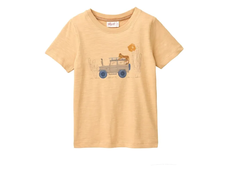 People Wear Organic People Wear Organic Kurzarm-Shirt Safariauto honiggelb Gr. 110/116, Gelb, – Produktbild 1 von 3
