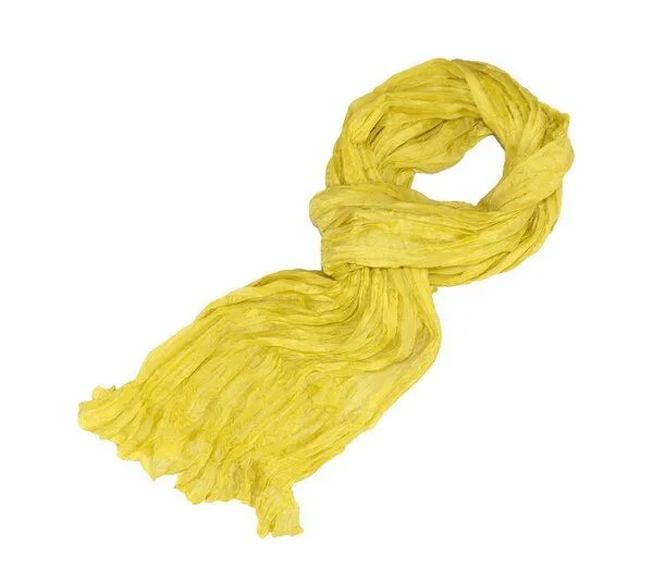 Schönes aus Indochina Schönes aus Indochina Seidenschal Crinkle einfarbig, Zitrone, – Produktbild 2 von 3