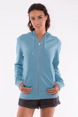 RAVENS VIEW IBIZA RAVENS VIEW IBIZA Damen vegan Hoodie Zip Vedra Faded Denim Blau – Produktbild 1 von 1