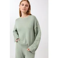 mandala MANDALA Damen vegan Locker Sitzender Strickpullover In Wüstengrün – Produktbild 1 von 1