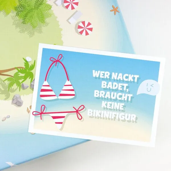 Bow & Hummingbird Bow & Hummingbird Postkarte Bikinifigur – Produktbild 1 von 3
