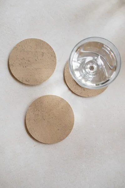 Clarissakork Clarissakork 6er Set Glasuntersetzer aus Kork, Sand (beige), – Produktbild 1 von 2