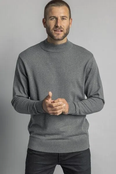 DIRTS dirts Turtleneck Strick-Pullover, Grau meliert, – Produktbild 2 von 4