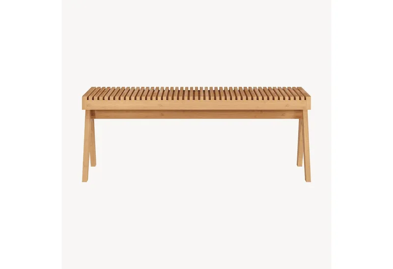 en.casa Sitzbank, »Lasdarvoo« 120 x 35 x 45 cm Bambus Natur, Beige, – Produktbild 5 von 5