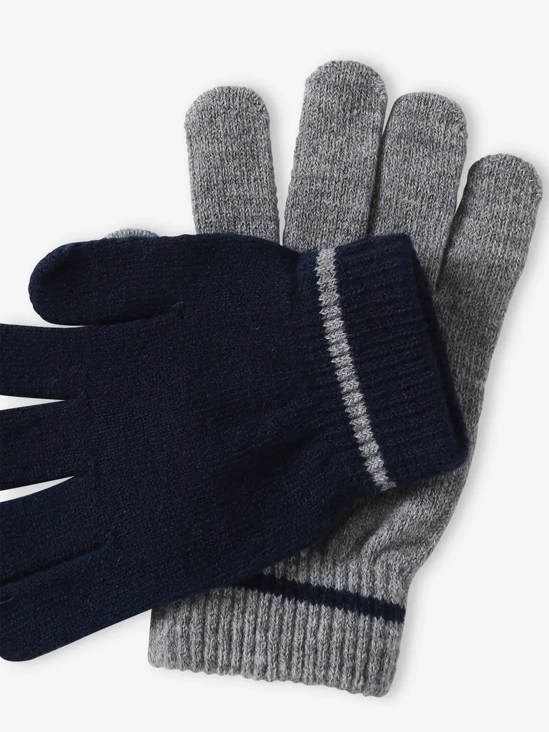 Vertbaudet 2er-Pack mitwachsende Jungen Handschuhe, Grau meliert, – Produktbild 2 von 2