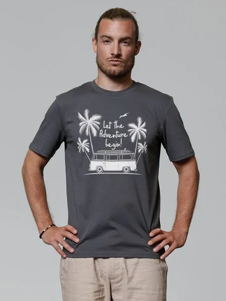 watapparel watapparel T-Shirt Unisex Let the adventure begin, Anthracite, – Produktbild 2 von 4