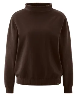 HempAge HempAge Damen vegan Rollkragenpullover Espressobraun – Produktbild 1 von 1