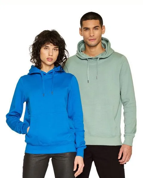 Earth Positive Earth Positive Unisex Pullover Hoody Kängurutasche Bio Baumwolle, Grau-melange, – Produktbild 2 von 4