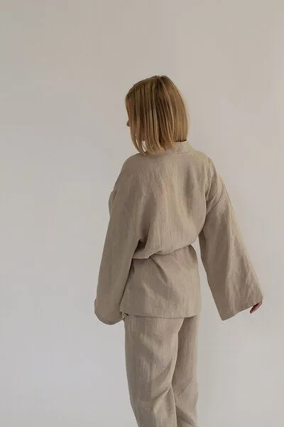 gust. gust. Kimono aus Leinen - Linen Kimono - 100% Bio-Leinen, Natural (natur), – Produktbild 4 von 4