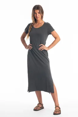 RAVENS VIEW IBIZA RAVENS VIEW IBIZA Damen vegan Kleid Uma Anthrazit – Produktbild 1 von 1