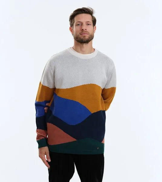 Gary Mash GARY MASH Strickpullover James aus Biobaumwolle, Fields (mehrfarbig), – Produktbild 1 von 4