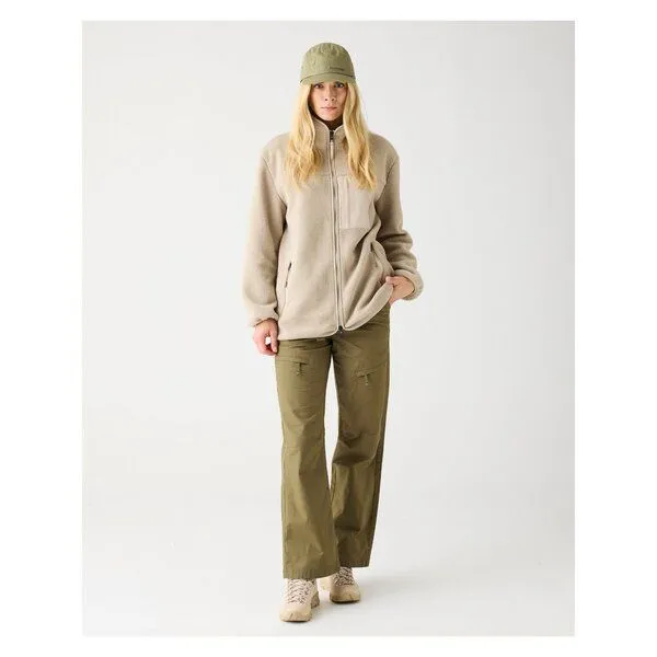 KnowledgeCotton Apparel KnowledgeCotton Apparel Lockere Fleecejacke mit Reißverschluss - recycelt - GRS/Vegan, Beige (light) feather (gray), – Produktbild 1 von 2