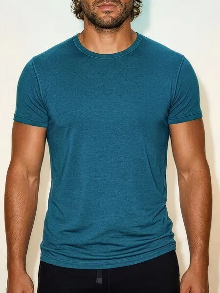 nice to meet me nice to meet me CORE T-SHIRT mit Bio-Baumwolle und TENCEL Lyocell, Aguamarine, – Produktbild 1 von 3