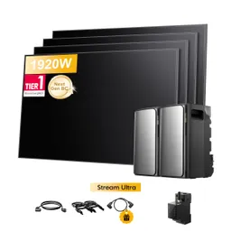 EcoFlow 2x EcoFlow Stream Ultra, All-in-One Speicher für Balkonkraftwerke, mit 4 x 480Wp Sunpro BC Bifazial Full Black Solarmodul, by Powerness - 2x Stream Ultra | 3840Wh / 1 x Smart Meter / Standardversand – Produktbild 1 von 1