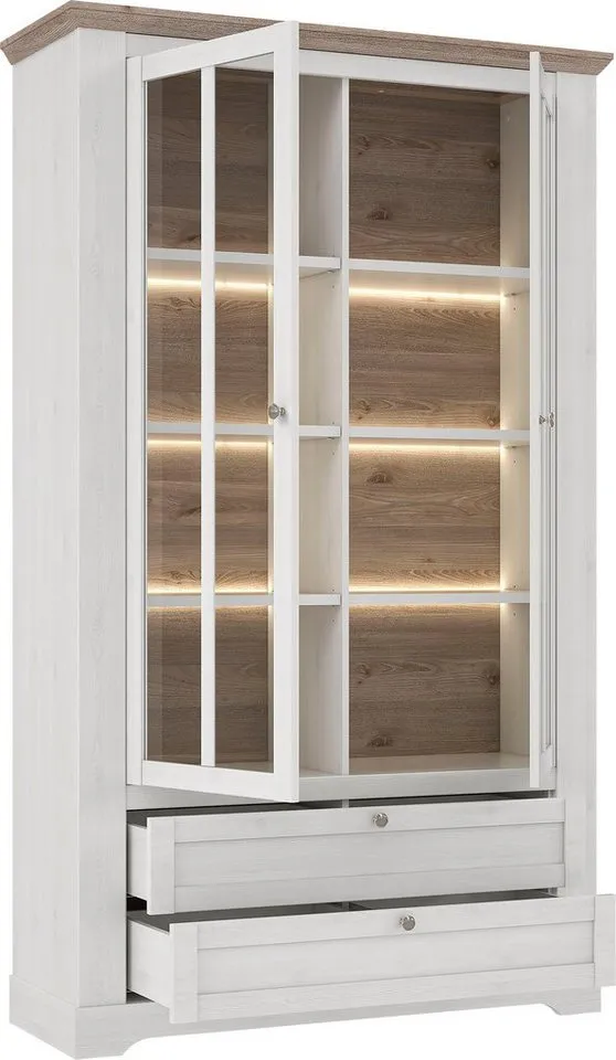 FORTE Vitrine Iloppa Höhe ca. 209 cm, Weiß, – Produktbild 2 von 4