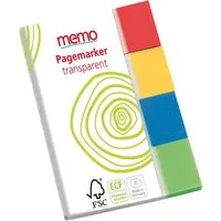 Memo memo Haftstreifen 'Transparent Marker' 4 x 20 x 50 mm, FSC-zertifiziert – Produktbild 1 von 1