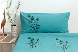 Hirschkind Hirschkind Bio-Kissenbezug 'Schilf' türkis 80*40 cm – Produktbild 1 von 1