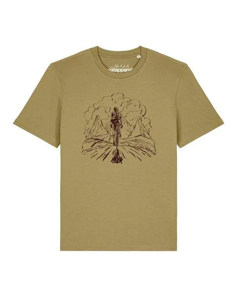 watapparel watapparel T-Shirt Unisex Berge und Mountainbike, Faded olive, – Produktbild 1 von 2