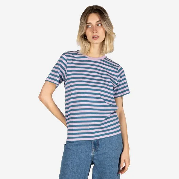 Iriedaily Iriedaily Stripe Basic Tee, Light mauve (blau/rosa), – Produktbild 4 von 4