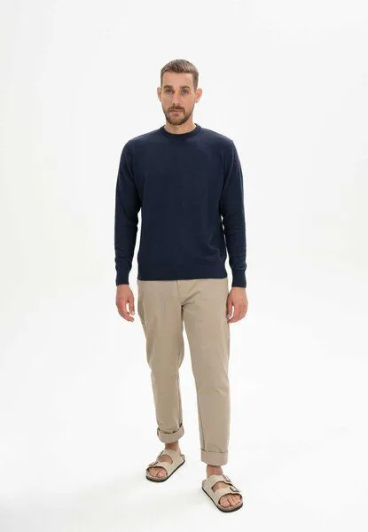 MELA MELA Feinstrick Pullover Style HIMAL aus 100% Bio-Baumwolle, Navy, – Produktbild 4 von 5