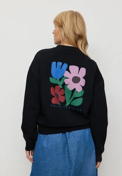 recolution Damen Sweatshirt aus Bio-Baumwolle - NERINE THINK POSITIVE - recolution, Black (schwarz), – Produktbild 4 von 4