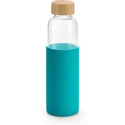 hi!dea™ hi!dea™ DAKAR. Flasche aus Bambus und Borosilikatglas 600 ml, Hellblau, – Produktbild 1 von 1