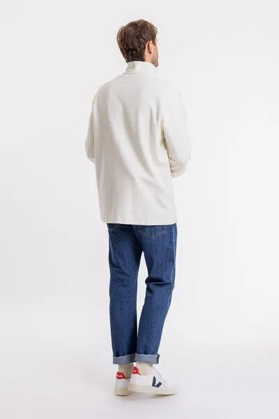 Rotholz Rotholz Half Zip Sweatshirt aus Bio-Baumwolle, Weiss, – Produktbild 7 von 8
