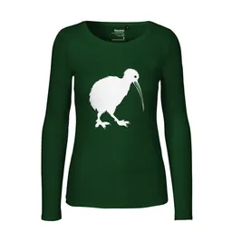 HANDGEDRUCKT HANDGEDRUCKT "Kiwi" Frauen Longsleeve aus reiner Biobaumwolle (kbA) – Produktbild 1 von 1
