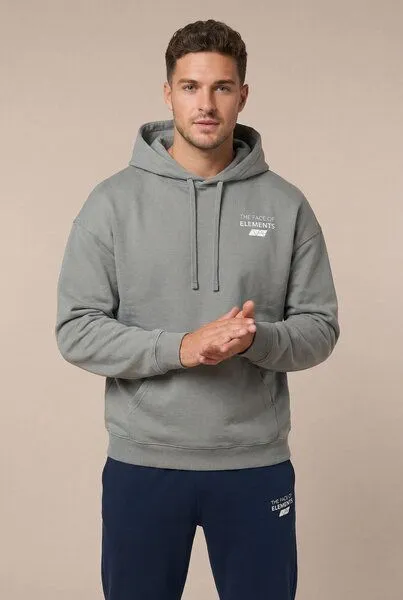 THE FACE OF ELEMENTS The Face of Elements Flow - Relaxed Fit Hoodie aus 100% Bio-Baumwolle, Stone (grau), – Produktbild 2 von 3