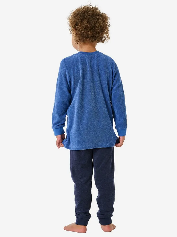 Schiesser Schiesser Pyjama Nightwear 1 (2 tlg) schlafanzug schlafmode bequem, Blau, – Produktbild 3 von 5
