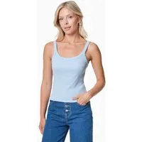 ORGANICATION ORGANICATION IPEEK | Ripp-Tanktop aus TENCEL Modal und Bio-Baumwolle, Seashell blue, – Produktbild 1 von 1