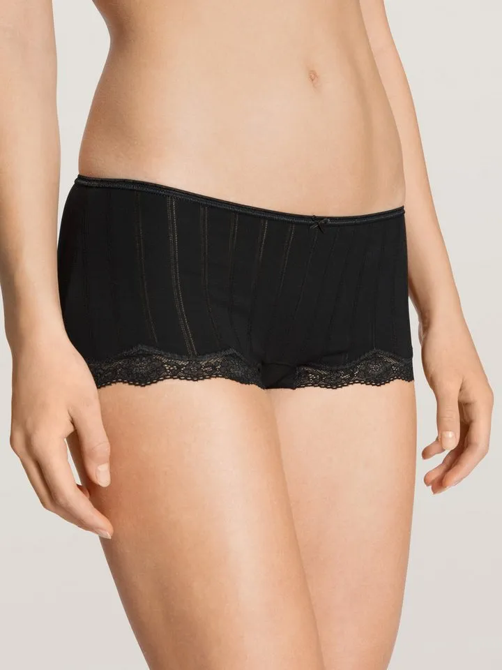 CALIDA CALIDA Panty Etude Toujours Jacquard-Optik, Low-Cut, feminin, elastisch, bequem, pillingarm, Schwarz, – Produktbild 2 von 5