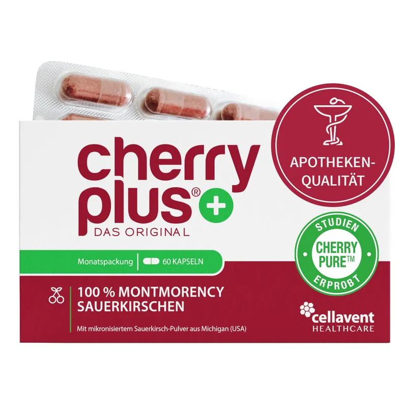 Cellavent Healthcare Montmorency Sauerkirsche Kapseln - Cherry PLUS 1 Monat – Produktbild 1 von 1