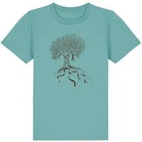 Life Tree Life-Tree Shirt aus Biobaumwolle Fairwear für Kids "Hanging On" in verschiedenen Farben, Teal monstera, – Produktbild 1 von 1