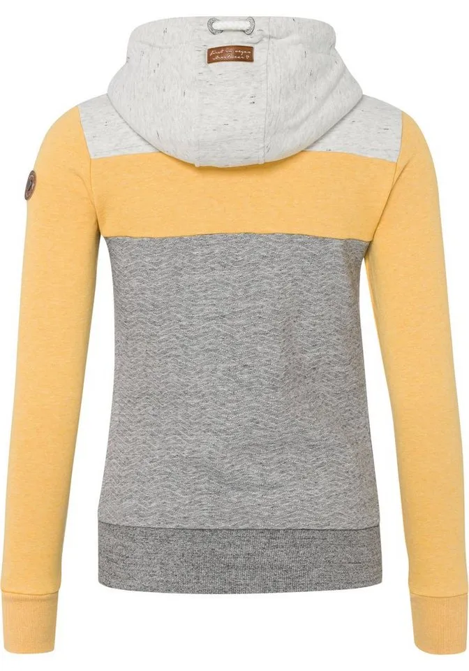 ragwear ragwear Sweatjacke TREGA ZIP O im Colorblocking-Design, Gelb, – Produktbild 5 von 5