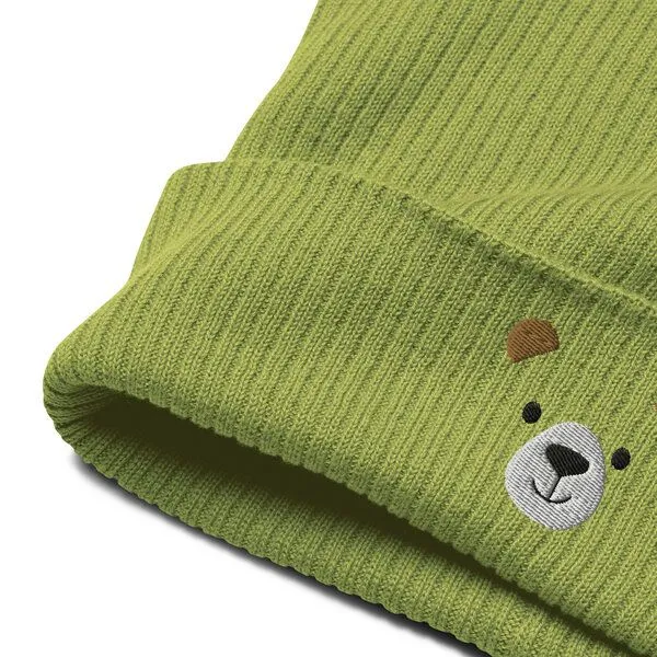 PepMelon Bärengesicht Bio-Rippmütze, Grün, – Produktbild 3 von 4