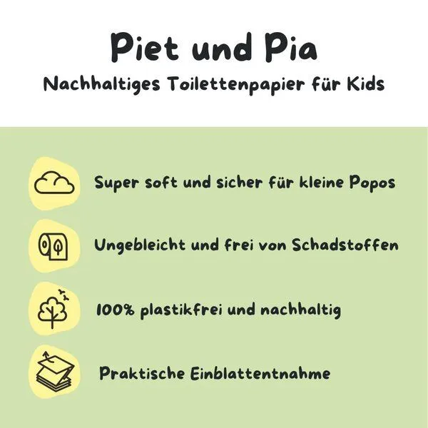 SNYCE SNYCE PIET UND PIA Toilettenpapier Recycling-Box 1 Box á 120 Tücher 3-lagig für Kinder – Produktbild 3 von 4